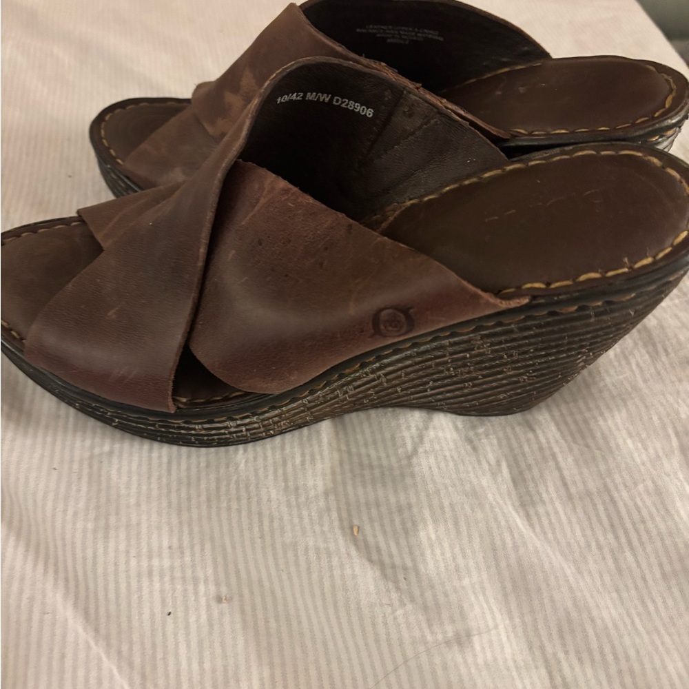 Born Women's Brown Leather Mules